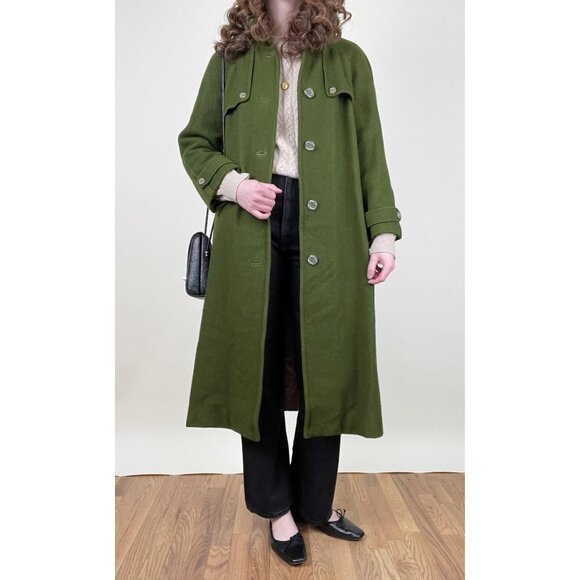 Vintage Jackets & Blazers - Vintage Handmade Wool Peacoat Trench Winter Jacket Pea Coat European Hand Made